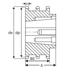 25 Tooth 12B Triplex Taper Lock (2517) Sprocket (3/4 Pitch Chain ...